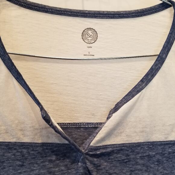 So! Blue White Girls Henley T-Shirt Small New Cotton polyester Boys Shirt Size S - Picture 5 of 10